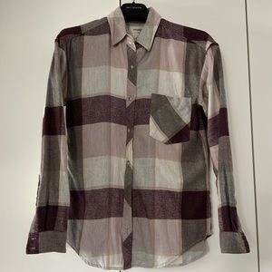 Aritzia Wilfred plaid shirt size XS